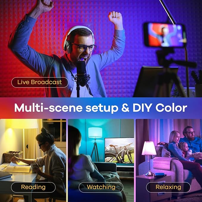 Linkind Matter Smart Light Bulb, Smart Bulbs Work with Apple Home, Siri, Alexa, Google, SmartThings, LED RGBTW Color Changing Bulbs Music Sync,A19 E26 60W 800LM, 2.4GHz WiFi Only, 4 Pack