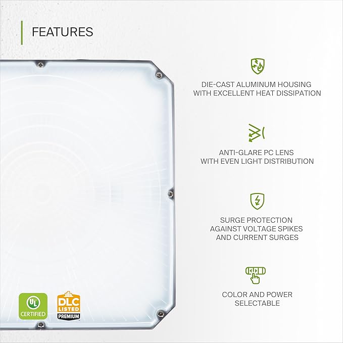 ASD LED Slim Canopy 40/60/70W 120-277V 0-10V Dimmable 140Lm/W 3000/4000/5000K Bronze UL DLC Premium