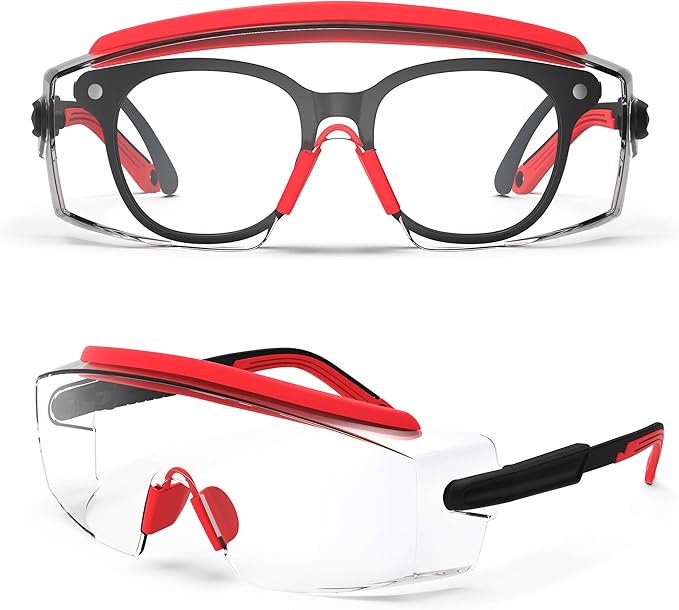 Anti Fog Safety Glasses Safety Goggles Over Glasses Protective Glasses with Anti Scratch Lenses Adjustable