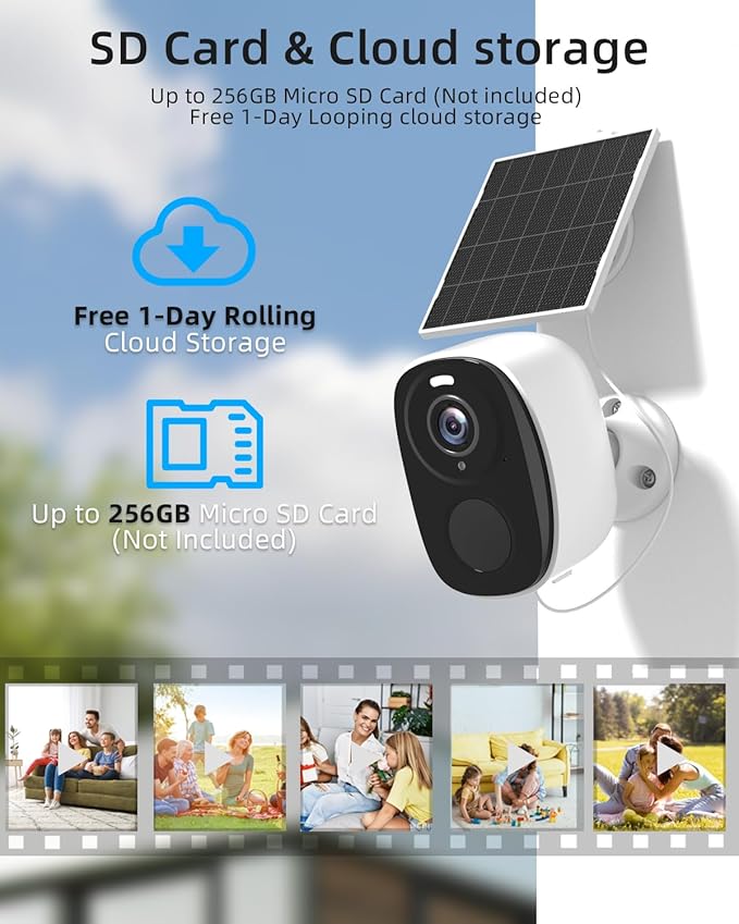 2.4&5ghz WiFi Solar Security Cameras Wireless Outdoor,2K QHD Home Security System, 4 Cameras Kit with 130° Ultra-Wide View, 2-Way Talk, IP65,Color Night Vision, Spotlight & Siren (4, White)
