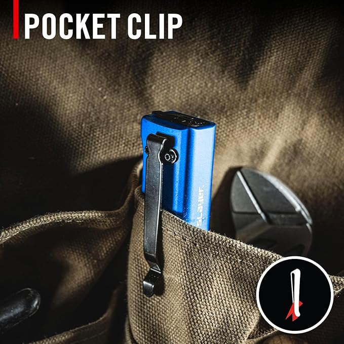 Coast Slayer 1150 Lumen USB-C Rechargeable LED Flashlight with Spot/Flood, Memory Mode and Pocket Clip, Blue