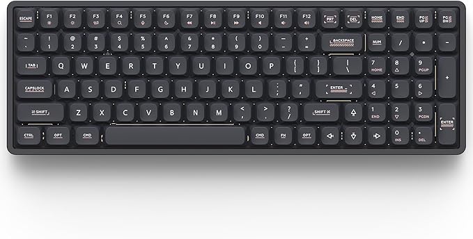 IQUNIX Magi96 Low Profile Wireless Mechanical Keyboard – Full 100-Key Layout, Hot-Swappable, RGB Backlit, Full Aluminum, VIA Customizable, Mac/Windows/Linux, Tri-Mode