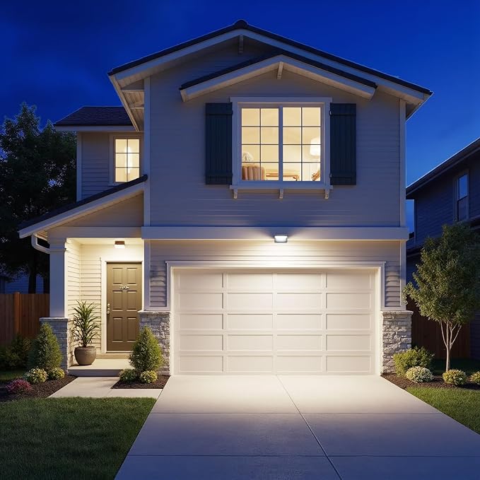 60W LED Outdoor Wall Light – 360° Adjustable Head, Motion Sensor, Color Temperature Adjustable (3000K/4000K/6500K) Waterproof Security Lighting for Garage, Porch & Yard