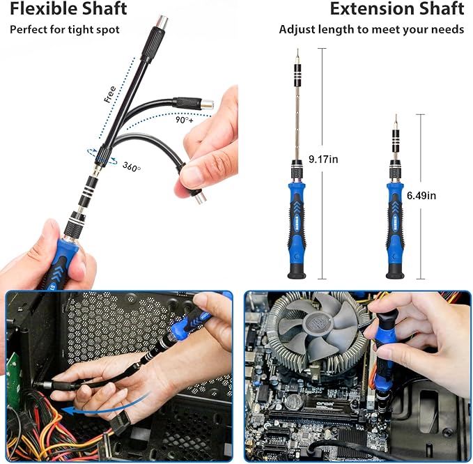 STREBITO Electronics Precision Screwdriver Sets 142-Piece with 120 Bits Magnetic Repair Tool Kit for iPhone, MacBook, Computer, Laptop, PC, Tablet, PS4, Xbox, Nintendo, Game Console
