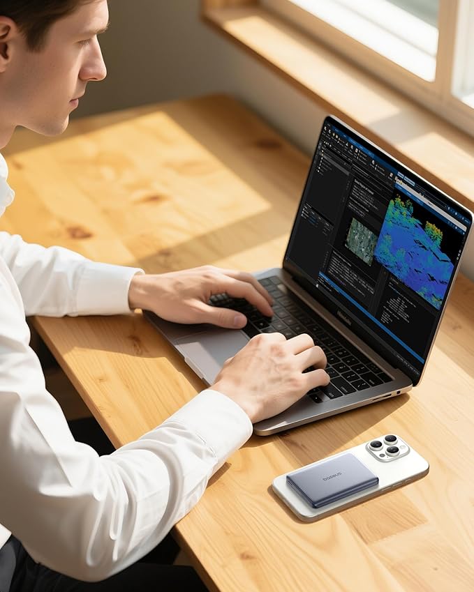 Baseus Picogo Magsafe Portable Charger, Qi2 Certified 0.5" Ultra Slim 15W Wireless Power Bank, 10000mAh 27W Fast Charging Magnetic Battery Pack with USB-C for iPhone 16/15/14/13/12 Series Only