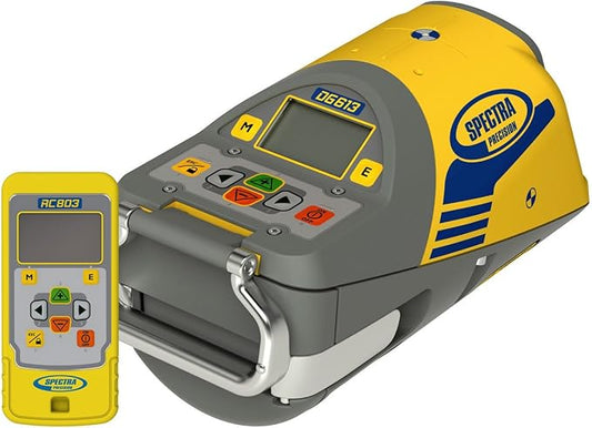 Spectra Precision DG613 Pipe Laser with RC803 Remote Control, Trivet Plate, Target, Rechargeable NiMH Batteries, Charger, Carrying Case for Laying Pipes