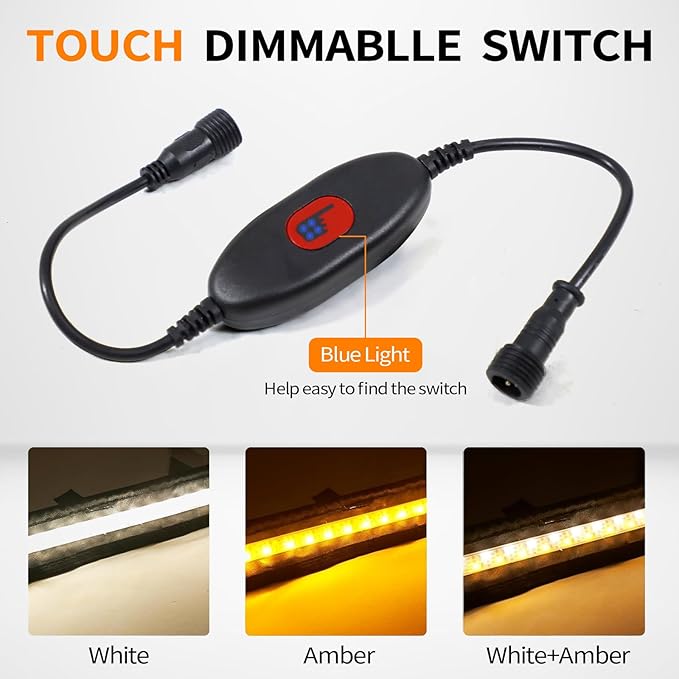 12V Led Light Strip,RV Awning Lights with 2835 LED Chips,IP67 Waterproof Led Light Bar for Outdoor Camping and Overland,2PC