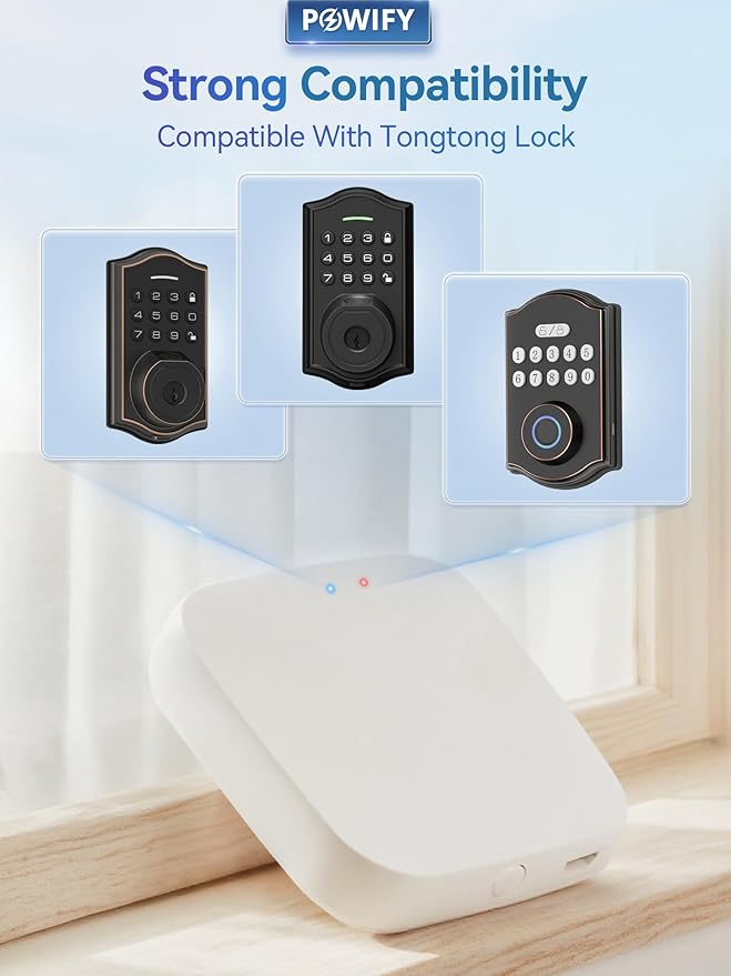Smart Lock Wi-Fi Gateway, Remote Control with Tuya App, Compatible with Alexa Voice Control