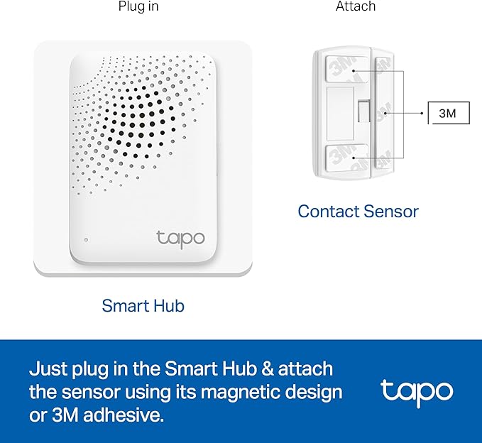 Tapo Door Sensor Starter KIT, Matter Compatible, 3X Smart Door Window Contact Sensor and 1x Smart Hub with Built-in Chime, Smart Automation, Real-Time Notification, T31 KIT