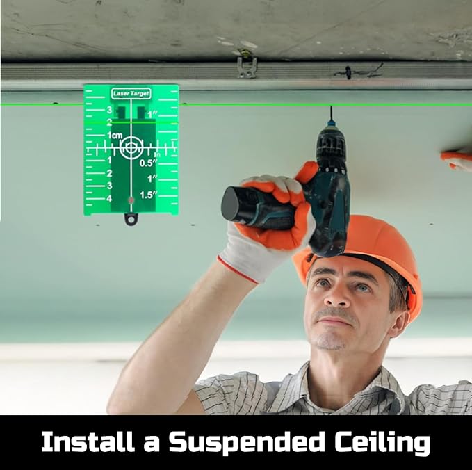 MJF 2 Line Laser Level with Tripod, 100 feet Self Leveling Laser Level, Green Cross Line Self leveling, 4 Brightness Adjustment, Manual Self leveling Mode, Carrying Bag Included