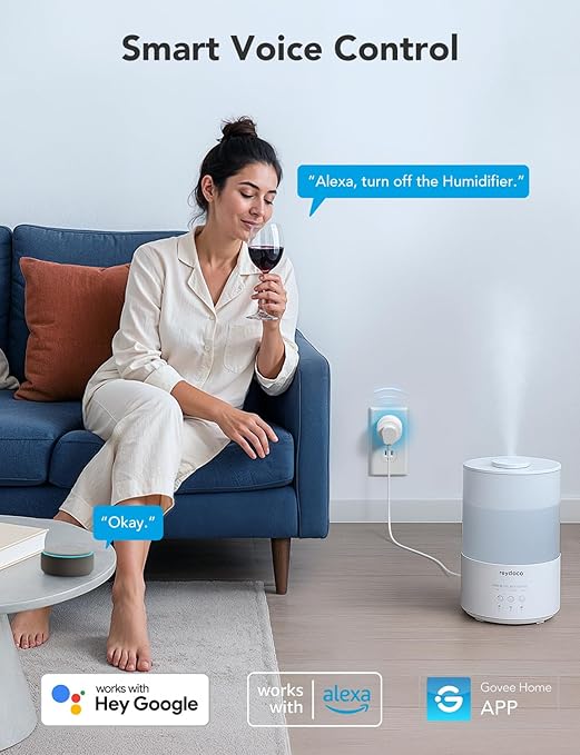 Govee Smart Plug, WiFi Plugs Work with Alexa & Google Assistant, Smart Outlet with Timer & Group Controller, WiFi Outlet for Home, No Hub Required, ETL & FCC Certified, 2.4G WiFi Only, 2 Pack