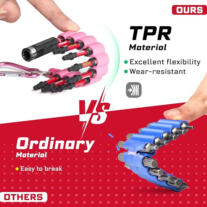 Impact Torx Screwdriver Bits Set, 30 Pieces 2”Magnetic S2 Steel Multi Star Driver Bits(T7-T40) and 1 Pc Bit Holder with Soft Hanging Strips