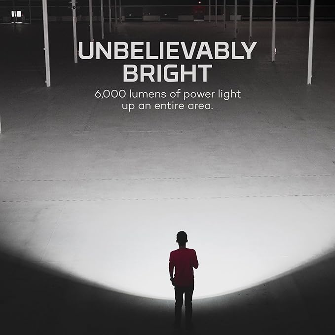 NEBO Redline 6K Rechargeable Flashlight | 6000 Lumens, 4 Light Modes, Durable Metal & Waterproof, Bright Tactical Light for Camping, Hunting & EDC, Includes Charging Cable