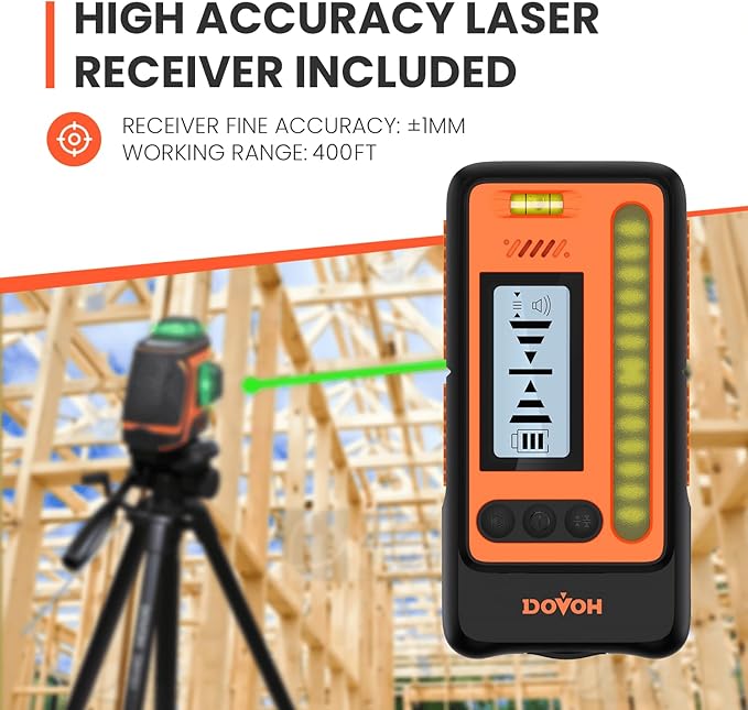 Outdoor Laser Level with Receiver, Tripod, Grade Rod, Class Ⅱ