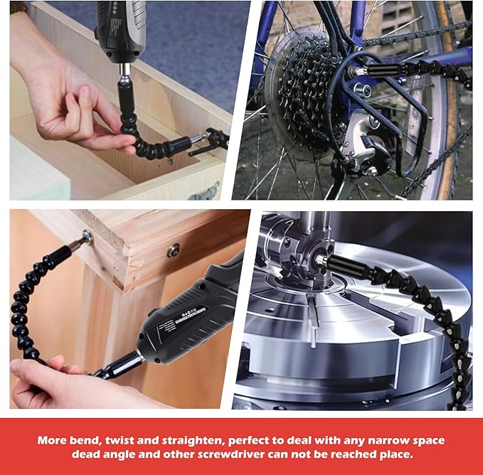 47 in 1 Electric Screwdriver Cordless Drill Rechargeable Set 3.6V Li-ion 3.5N·m Max Torque Electric Rotatable with Case LED Light Screwdriver Multi-Angle Work balck for Home Office DIY Tools