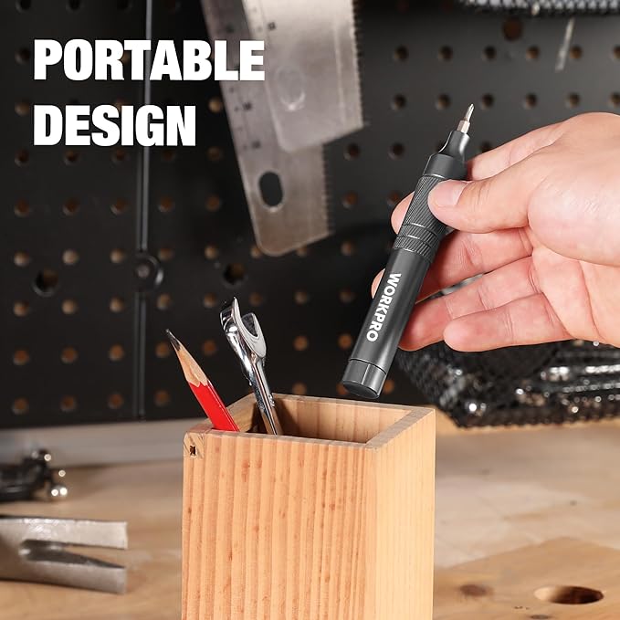 WORKPRO 24 in 1 Multi Bit Mini Screwdriver Set Magnetic, Manual Pen Screwdrivers, Tough S2 Steel Small Screwdriver Bits for Eyeglass, Watch, Laptop, Phone, Jewelry and Electronic, Grey