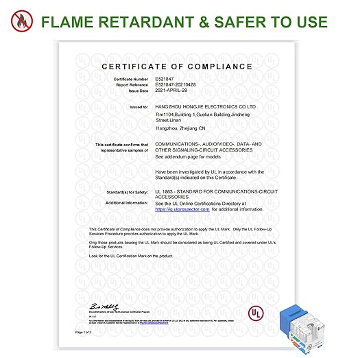 VCE RJ45 Cat6 Keystone Jacks UL Listed 50-Pack, UTP Ethernet Keystone Jacks with Keystone Punch Down Stand Tool and Wire Stripper Cutter, Blue