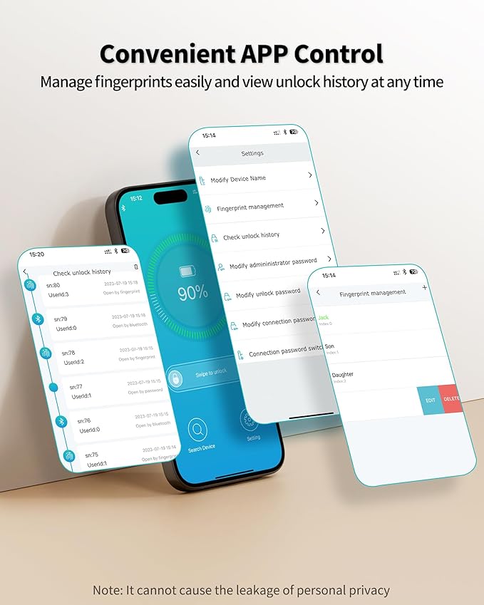 BILLCONCH Gun Safe for Handgun - Biometric Pistol Safe 4 Ways Quick Access with Fingerprint/Full-digital Keypad/Key/APP Lock and Security Cable for Nightstand Bedside Home - Limited Gold