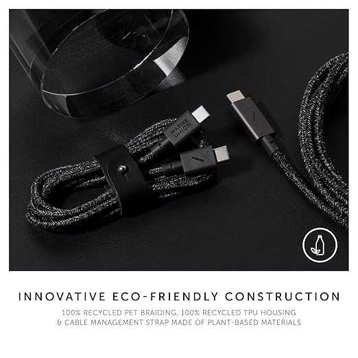 Native Union Type-C Belt Cable - USB-C to USB-C 4ft Ultra-Strong Charging Cable Compatible with iPhone 16, 16 Plus, 16 Pro, 16 Pro Max, iPad Pro, iPad Air, Samsung S24, Flip 6, Fold 6 (Cosmos)