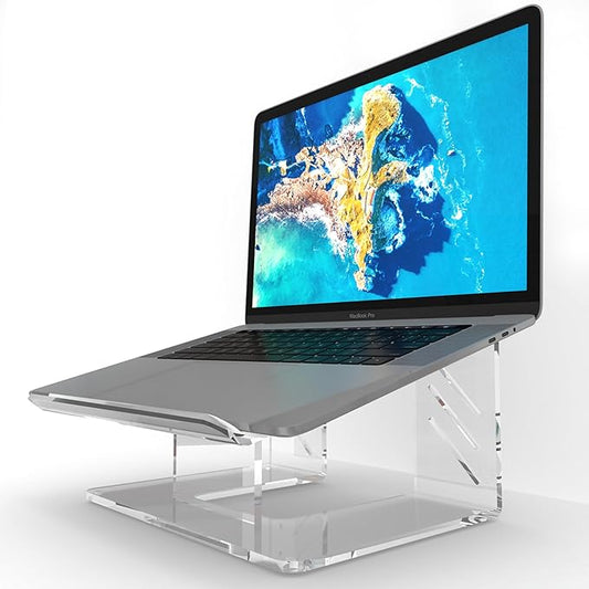Vray Designs LLC- Acrylic Laptop Stand for Desk, Ergonomic Laptop Riser, Computer Stand for Laptops Compatible with 10-17" Notebook and MacBook, Stable Laptop Stand- Made in USA