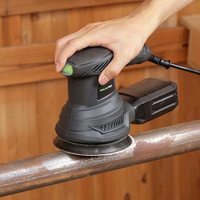 GALAX PRO 2.5A Rotary Orbital Sander, 300W Electric Orbital Sander with 6 Various Speeds 6000-13000RPM,4.9-Inch with 20PCS Sandpapers,1 dust canister,Fit for Woodworking, Sanding, Polishing