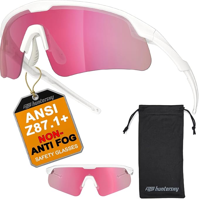 Eye Protection Anti Fog Sport Safety Glasses for Women Men Running Cycling Riding Pickleball Range S54