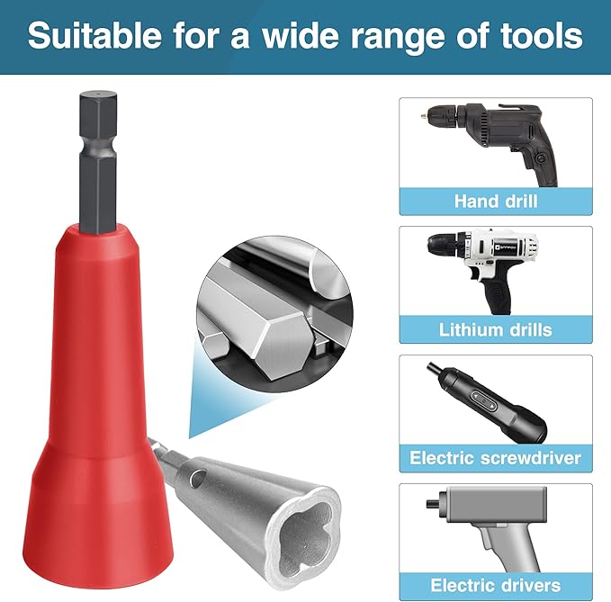 Wire Nut Twister,Wire Twisting Tool,Wire Nut Twiter for Drill,Spin Twist Wire Connector Socket,Wire Connector Driver with 1/4" Chuck,Wire Stripping and Twisting Tool(Wire Nut Twister Red)