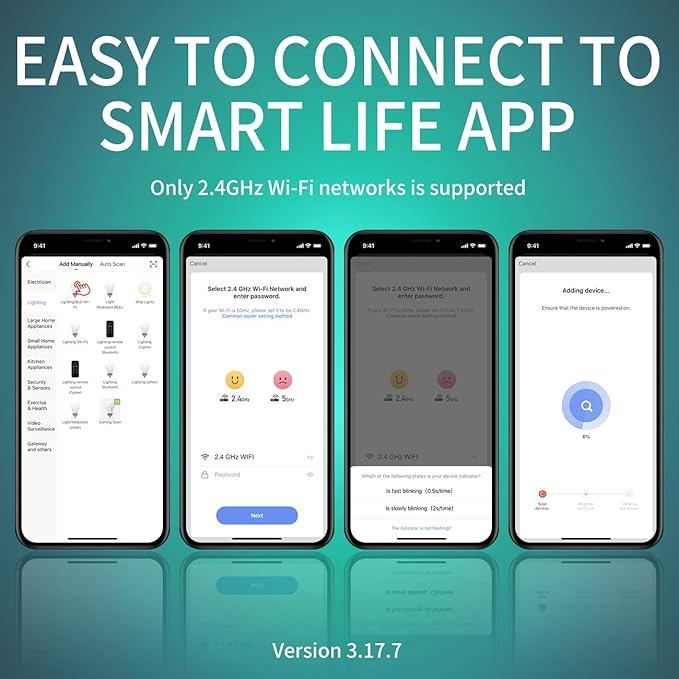 ANWIO Smart Light Bulbs, Smart Candelabra LED Bulb, Smart Chandelier Light Bulbs, 4.9W (40W Equivalent) 470LM, E12 Smart Bulbs, Compatible with Alexa Google, Only 2.4GHz WiFi No Hub Required, 2 Pack