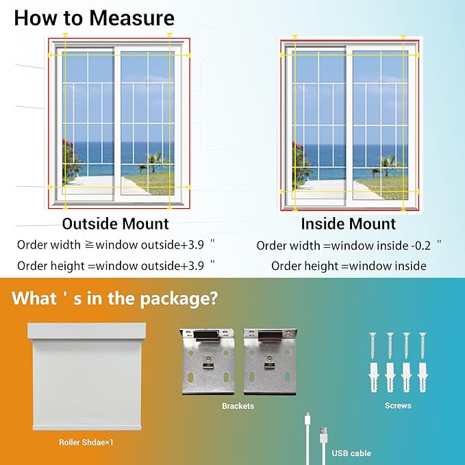 Motorized Blinds with Remote, Light Filtering Smart Roller Blinds Compatible with Apple Homekit Google Home and Alexa, Automatic Window Blinds Customize, White