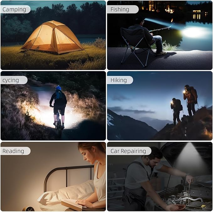 WARSUN Compact Multi-Mode Pocket LED Flashlight 675LM, USB-C Rechargeable, IPX4, Dual Material, Red/Blue Strobe (2, Black)