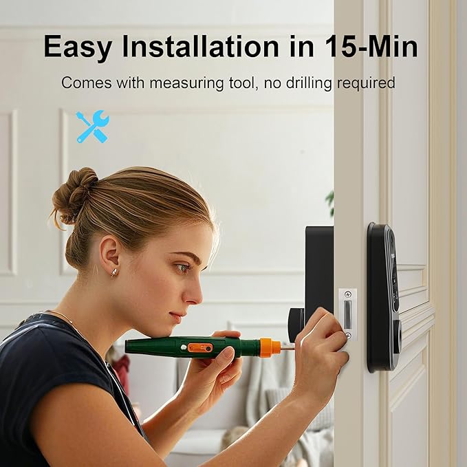 Smart Lock for Front Door: Keyless Entry Door Lock - Electronic Keypad for Exterior Door - Deadbolt Lever Alternative - Easy Installation