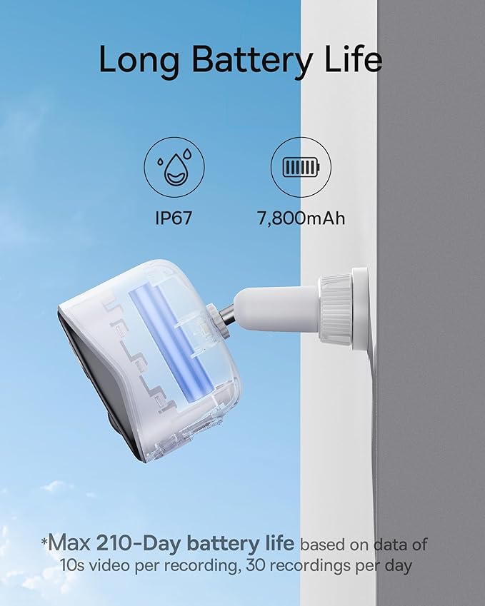 Baseus Security Cameras Wireless Outdoor, N1 2-Cam Kit with True 2K Clarity, No Monthly Fee, 16TB Expandable Local Storage, 210-Day Battery Life, Spotlight & Alarm, Works with Alexa and Google Home