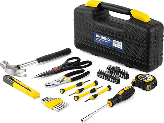 40-Piece Home Tool Kit with Easy Carrying Box, Small Basic Hand Tool Set Perfect for DIY Building, Home Maintenance and Woodworking, Great for College Students