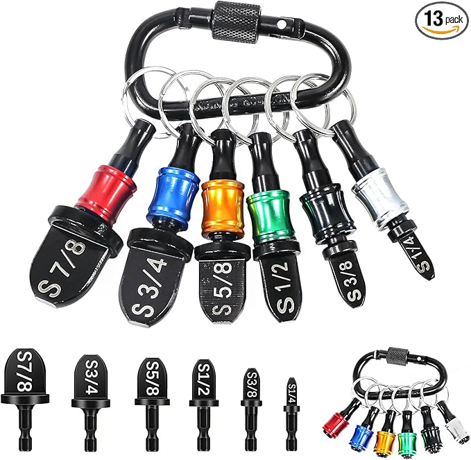 13 Pcs Swage Tool HVAC Repairing Set With Bit Holder, Air Conditioner Copper Tube Expander Swaging Tool Drill Bit, Soft Copper Pipe Swager, 1/4'', 3/8'',1/2'',5/8'',3/4'',7/8'' Swedge HVAC Tool Kit