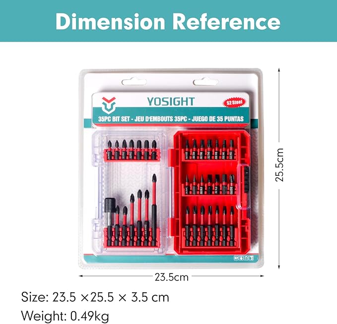 35Pcs Screwdriver Bits Set S2 Steel Screwdriver Impact Kit With a Storage Case, Used for Power Screwdrivers and Electric Drill Drivers
