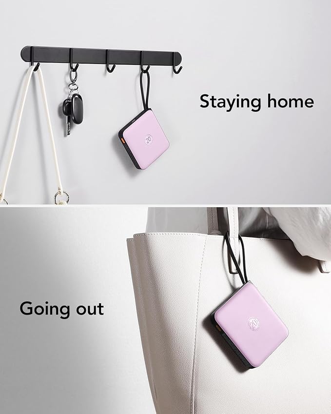 VRURC Portable Charger with Built-in Cable, 10000mAh Power Bank, 22.5W/PD20W Fast Charging USB C Battery Pack for iPhone 16 15 14 Samsung Galaxy S25 S24 S23 S22 Android Airpods, Purple(1 Pack)