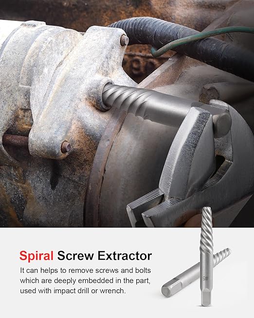 Kolvoii Screw Extractor Set & Bolt Extractor Kit, Left Hand Drill Bit Set, 39 Pcs Multi-Spline Bolt Remover Tools, for Removing Broken, Stripped Bolts, Screws, 35#CR-MO 6542/4341 HSS Steel Cobalt