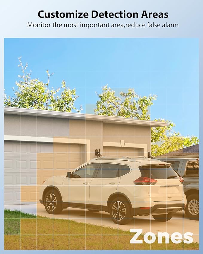 Xega Solar WiFi Camera Outdoor Wireless, 2K PTZ Security Camera with Rechargeable Battery, Color Night Vision, PIR Motion Detection, 2-Way Audio Spotlight & Siren, TF/Cloud Sttorage IP66