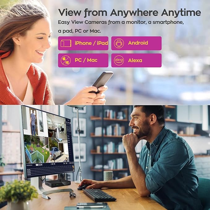 xmartO [AI Tracking Dome CAM 2K HD Metal Dome PTZ Wireless Security Camera with Automatic Tracking, 2-Way Audio and Night Vision (Standalone WiFi Camera, DPM3034 4-Pack)