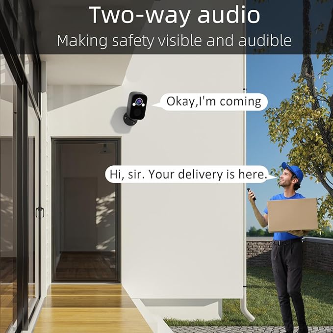 Rraycom 3Pack Security Cameras Wireless Outdoor, 5MP Battery Powered Indoor Camera, 130° FOV, Full-Color Night Vision, Spotlight Siren Alarm, 2-Way Audio, Cloud/SD, w/Alexa