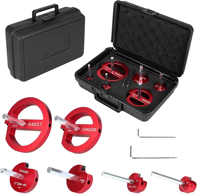 PVC Pipe Reamer Kit, Plastic Pipe Fitting Reamer Tool for Plumbing, 1 Blades PVC Fitting Saver for SCH40, ABS, CPVC Pipe, 6 PCS (3/4", 1", 1-1/2", 2", 3", 4")