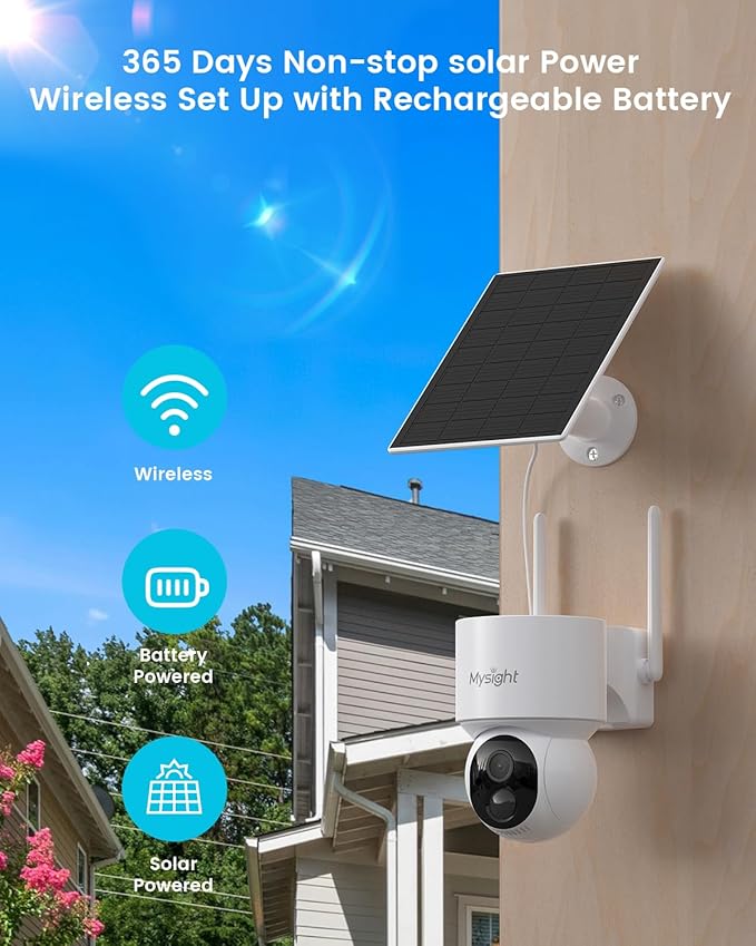 Security Cameras Outdoor Wireless, 4 Cam-Kit, No Subscription, Home Security Cameras System, 128G Local Storage HomeBase, 360° Pan & Tilt, Solar Powered, 2K Color Night Vision, Auto Tracking