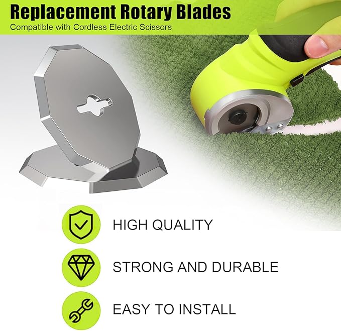Replacement Rotary Blades for Wa2300 Cordless Electric Scissors, Compatible With Creddux Electric Box Cutter and Known Cardboard Cutter Brands (1-1/2")