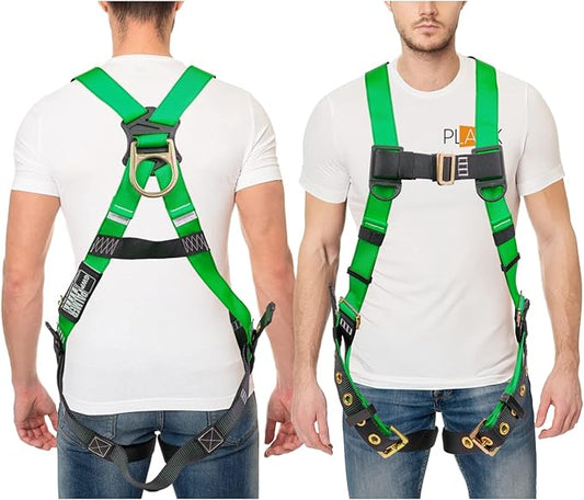 Palmer Safety Construction Harness 5 Point Adjustment, Back D-Ring, Grommet Legs, Multiple Styles I OSHA ANSI Compliant