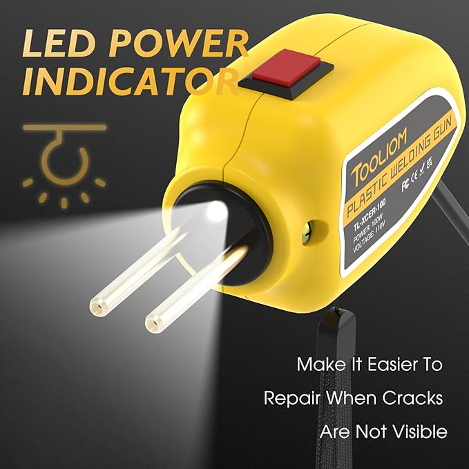 TOOLIOM 100W Portable Plastic Welder Hot Stapler Plastic Repair Kit,110V Plastic Weld Kit with 200 PCS Welder Staples,4 Types Staples Plastic Welding Gun for Car Bumper Crack Kayak Repair