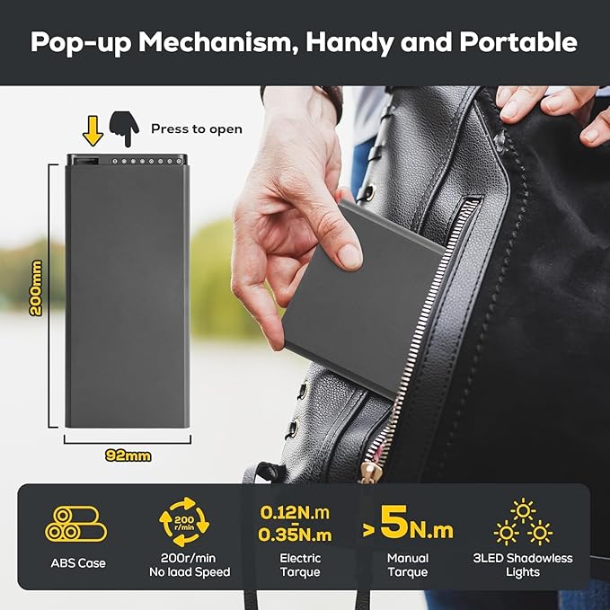 Electric Screwdriver, Power Screwdriver Set 68 in 1 Mini Cordless Screwdriver Rechargeable, 5 Torque Settings 3 LED Lights Precision Screwdriver for PC Accessories Phone Camera Laptop Gifts for Men