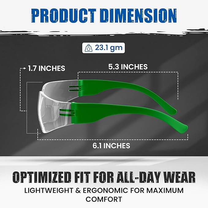 Work Safety Glasses For Men | Ansi Z87 Certified Safety Goggles For Shooting Range | Anti-Scratch Outdoor Glass