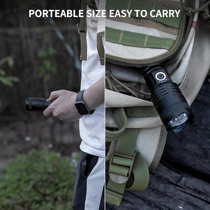 Rechargeable LED Flashlights High Lumens, 90,000 Lumens Super Bright Flashlights with 5 Modes, Waterproof Powerful Flash Light Multifunctional Flashlights for Home Camping Hiking(2 Pack)