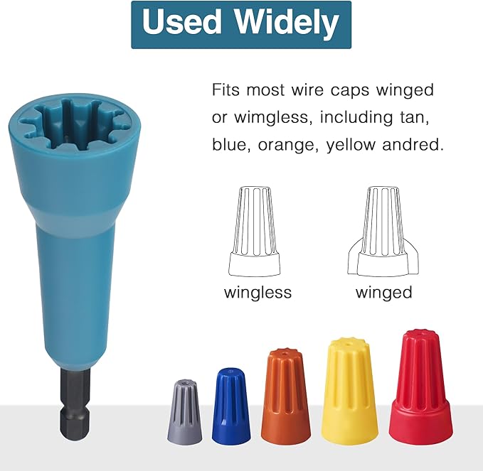 Wire Nut Twister,Wire Twisting Tool,Wire Nut Twiter for Drill,Spin Twist Wire Connector Socket,Wire Connector Driver with 1/4" Chuck,Wire Stripping and Twisting Tool for Cable Quick Stripping(2pcs)