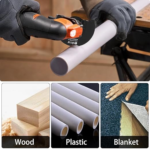 25 PCS Universal Oscillating Tool Blades - Quick Release Multi Tool Blades Kits with Titanium Coating & Curved Edge Multitool Blades for Metal,Hard Wood,Fit Milwaukee, Ryobi, Dewalt Oscillating Tools